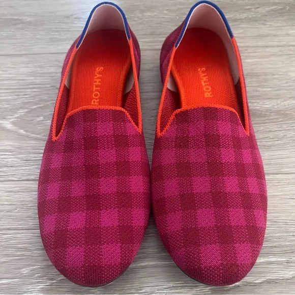 Rothy's The Loafer in Cherry Pink Gingham